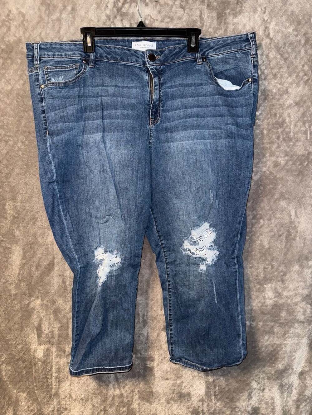 Lane Bryant Mid-Rise Essential Stretch Girlfriend Crop Jeans Size 24